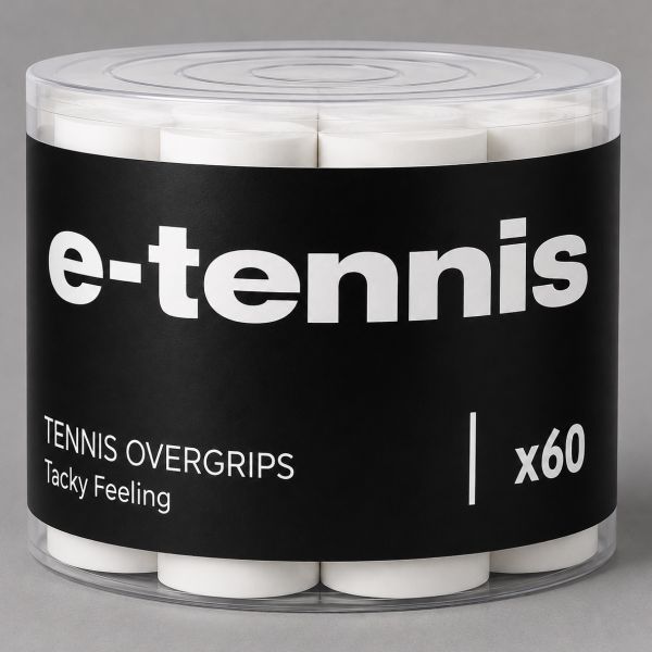 E-Tennis Perforated Overgrips x 60 ET-b60-1-WH