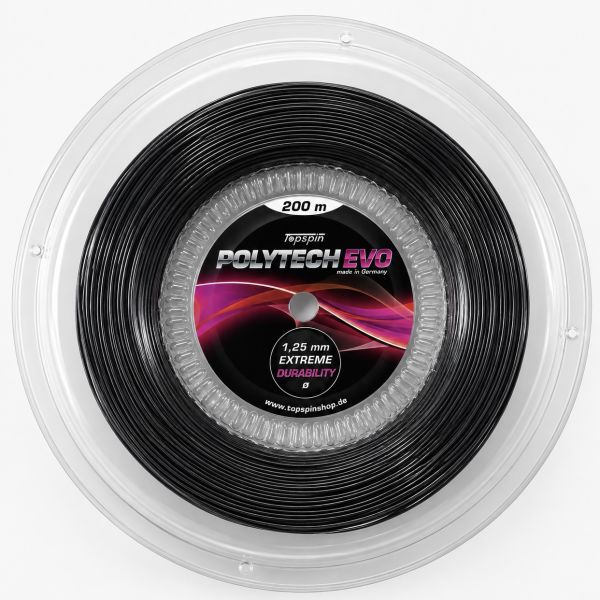 Topspin Poly Tech Evo Tennis String (200 m) TOPTE200BK
